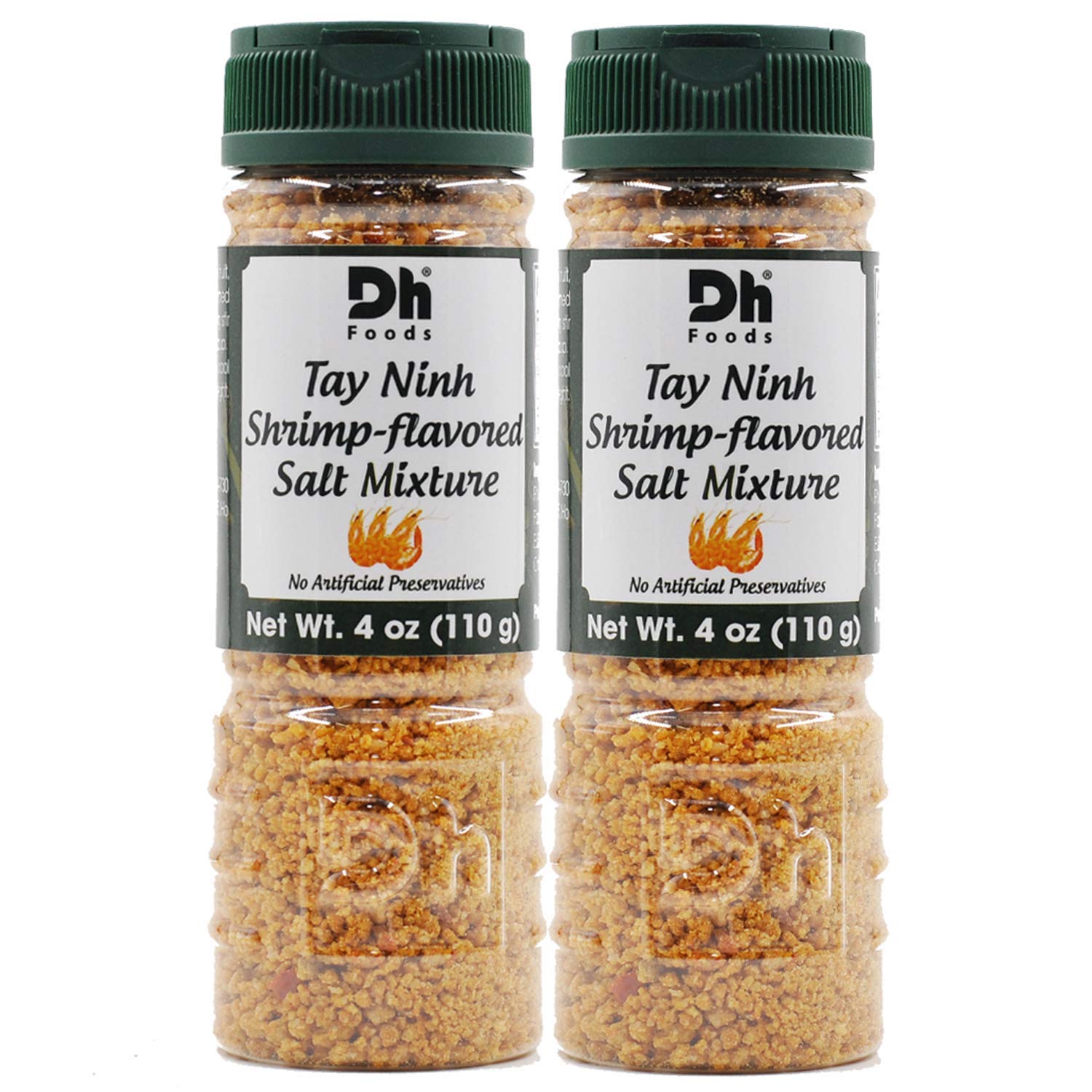 Dh Foods Shrimp Salt (Pack of 2) | Vietnamese seasoning salt | For fruits and vegetables | NO Synthetic Color - NO Artificial Preservative | 4 oz Net Wt.