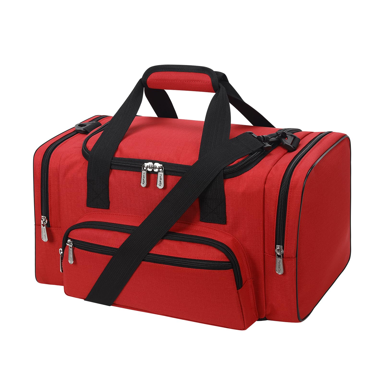 ZZY Small Sports Duffle Bag, 25L Gym Bag, Carry On Holdall for Weekender Travel (Red, 25L)