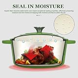 Overmont Enamelled Cast Iron Round Casserole Pot 28cm 6.6L Forest Green view 2