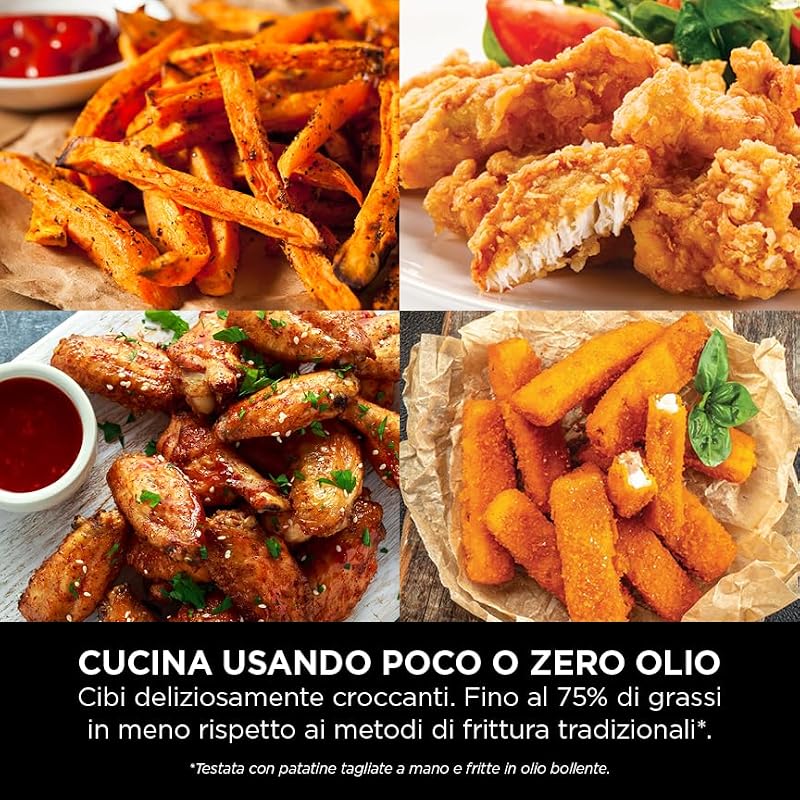 PRO, Friggitrice ad Aria da 4,7 L, 1-2 Persone, 4 Funzioni, Nero — foto 7 di 8
