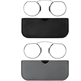 REAVEE 2 Pack Small Armless Reading Glasses for Men Women, Blue Light Blocking No Temple Compact Readers with Portable Case