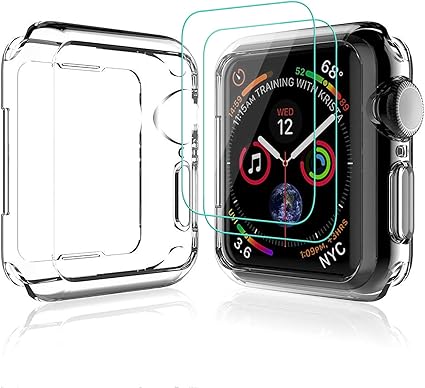 AROYI Funda Apple Watch 44mm Series 4, [2 Pack] Cristal Templado ...