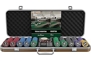 Bullets Playing Cards, Poker Case Silvio Deluxe Poker Set with 500 Ceramic Poker Chips, Poker Instructions, Dealer Button and Bullets Plastic Poker Cards…