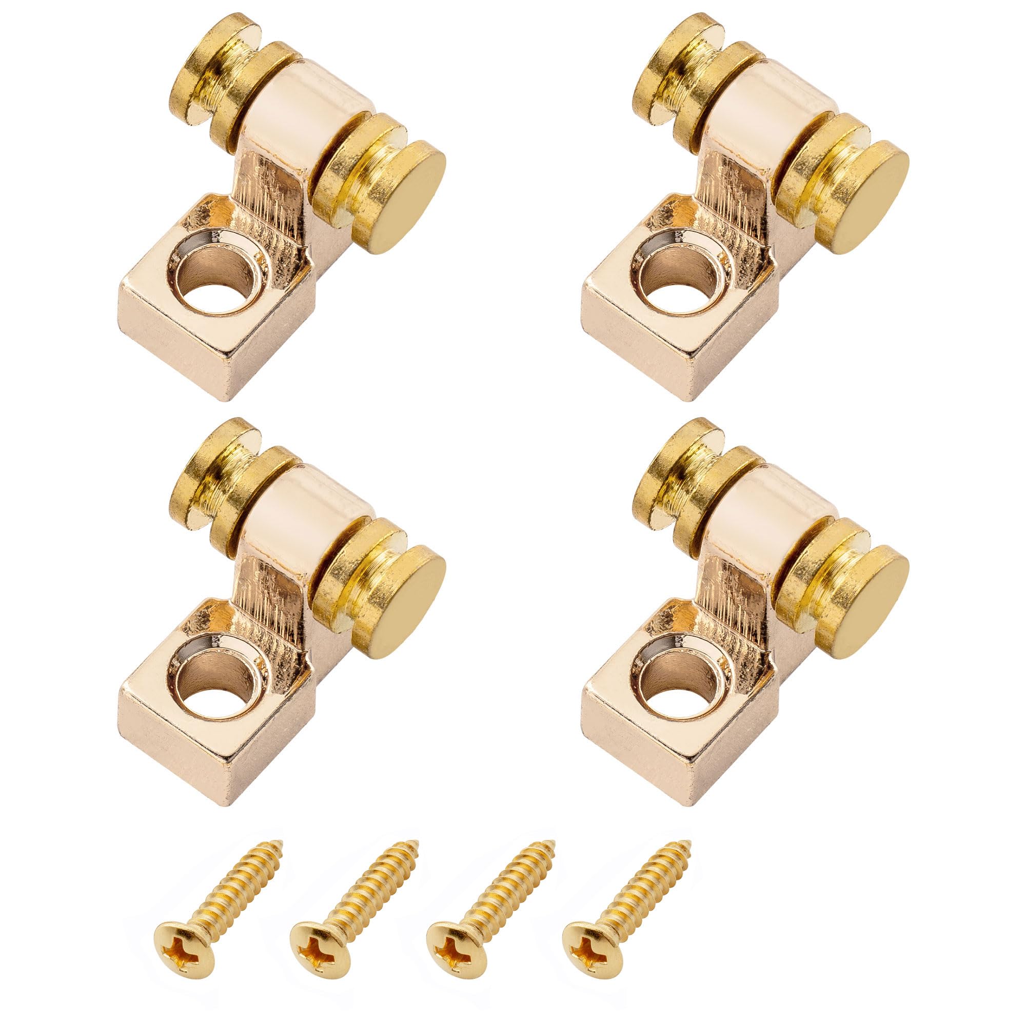 Musiclily Vintage Roller Guitar String Guides for Fender Strat Stratocaster Tele Telecaster Electric Guitar, Gold(4 Pieces)