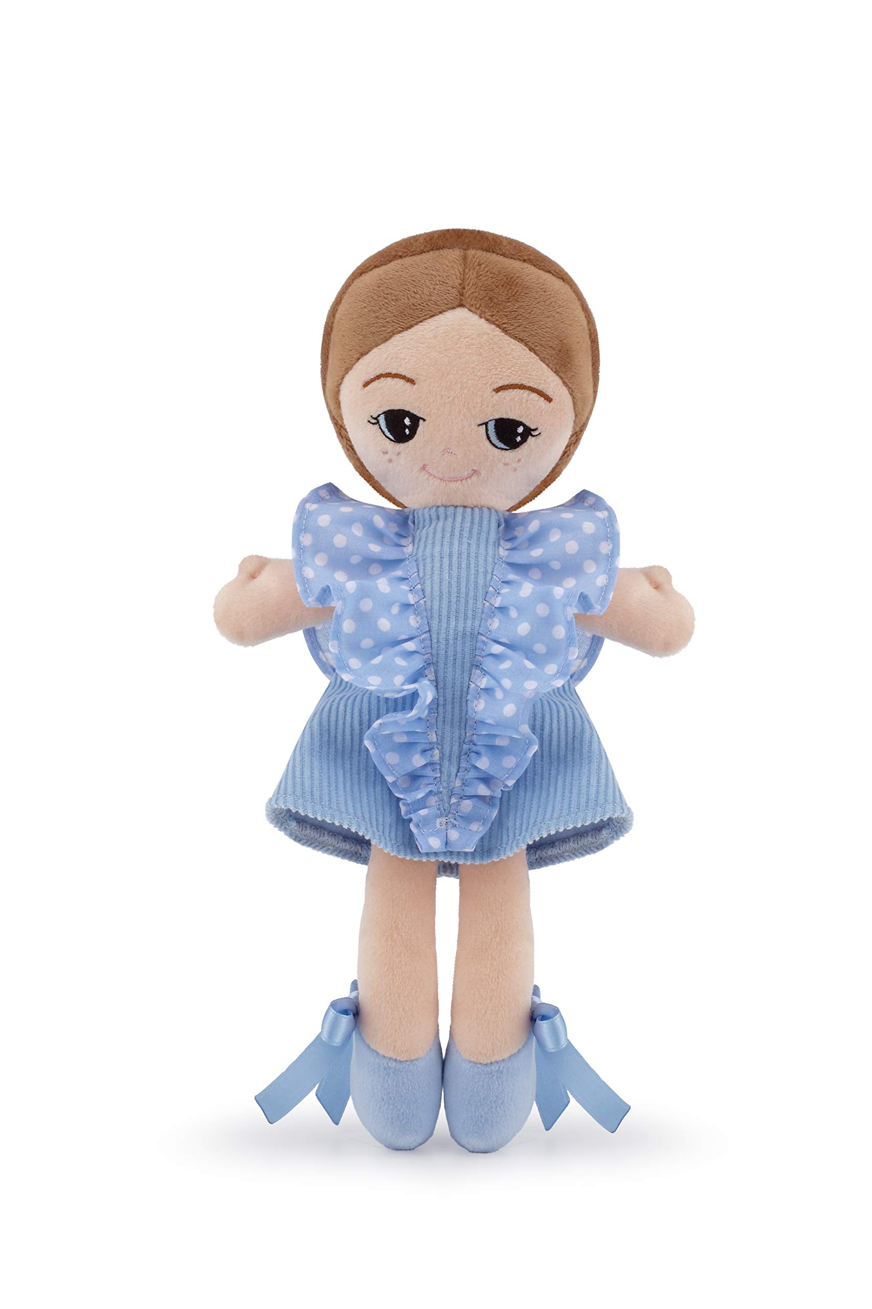Trudi 64457 - Rag doll light blue dress with frills cm 14x26x6