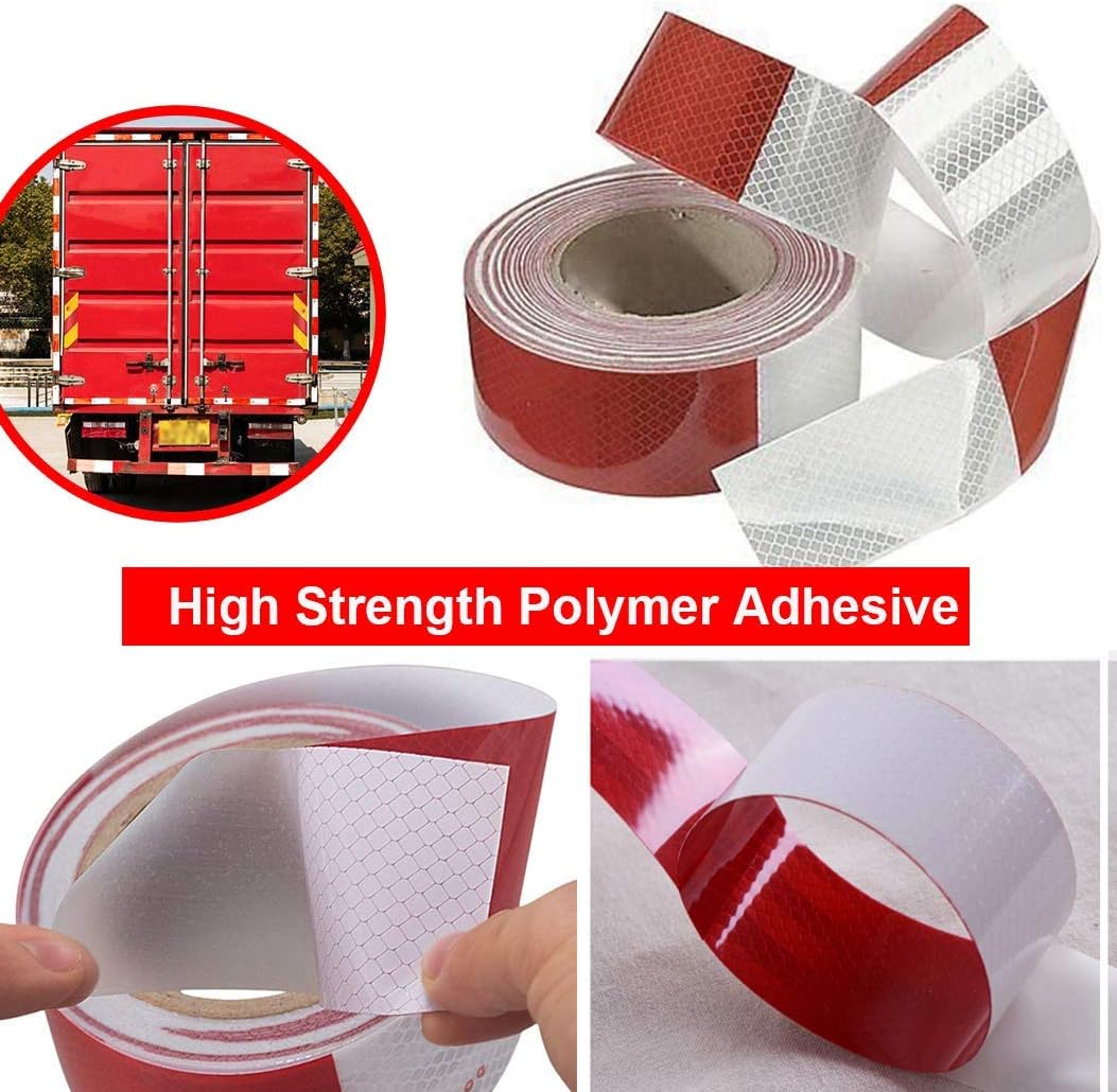 Dot-C2 Red/White Reflective Safety Tape,Conspicuity Tape,2 Inch x 75 Ft - for Vehicles,Trailers,Boats,Signs: Home Improvement