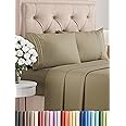 Queen Size 4 Piece Sheet Set - Comfy Breathable & Cooling Bed Sheets Set - Hotel Luxury Bedding for Women, Men, Kids, Teens, Boys & Girls - Deep Pockets, Ultra-Soft, Wrinkle Free - Oeko-Tex - Khaki