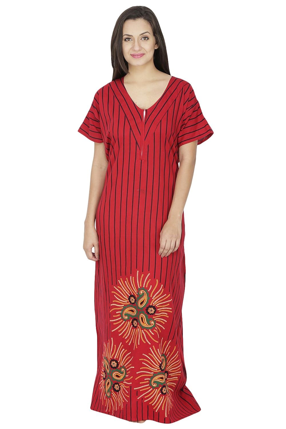 secret wish women's cotton nighty, nightdress (free size)