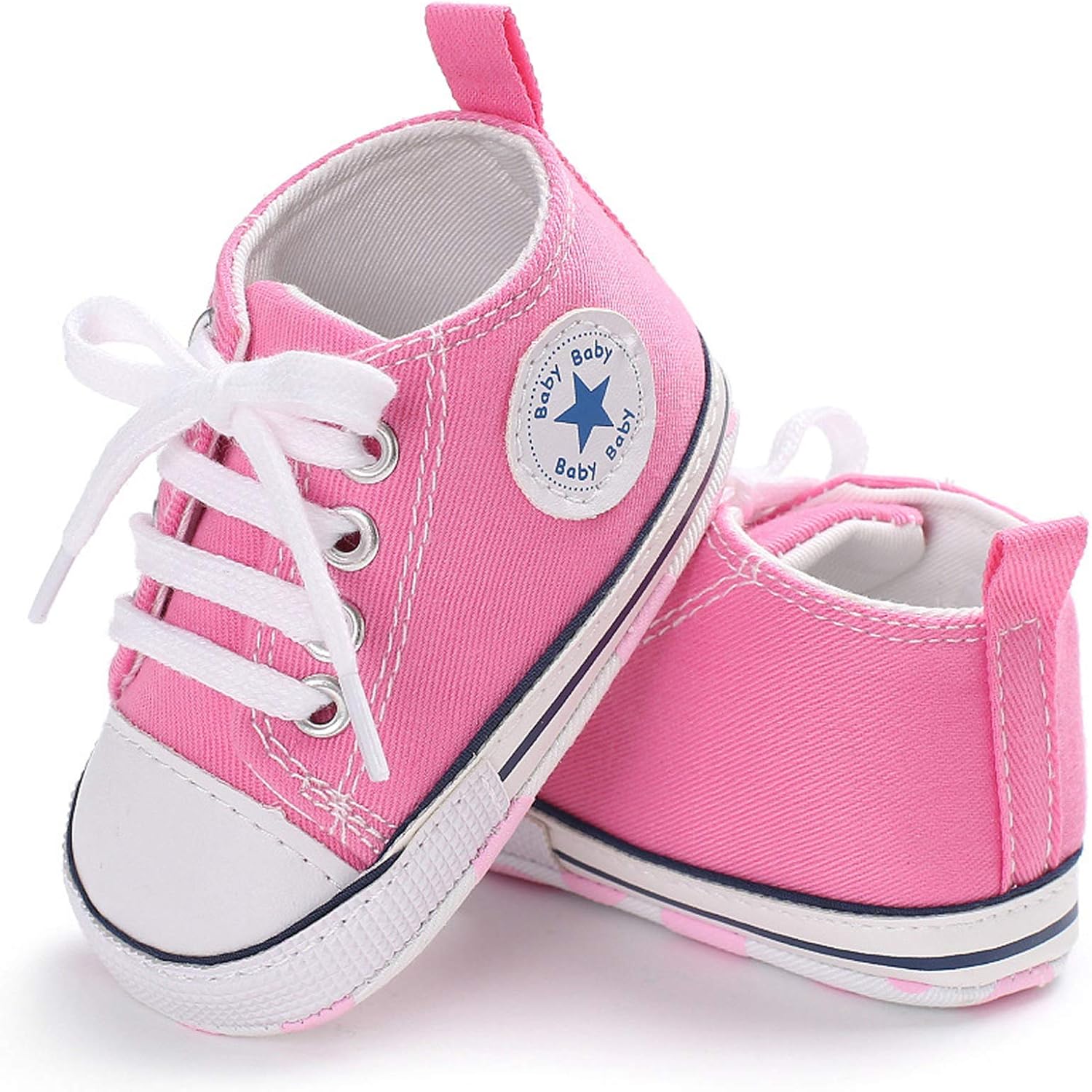  | Antheron Baby Girls Boys Canvas Shoes Soft Sole Toddler First Walker Infant High-Top Ankle Sneakers Newborn Crib Shoes | Sneakers