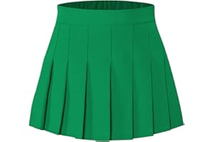 Cromoncent Girls Womens Pleated Mini Skirt Short High Waist School Uniform, 2Years - 4XL