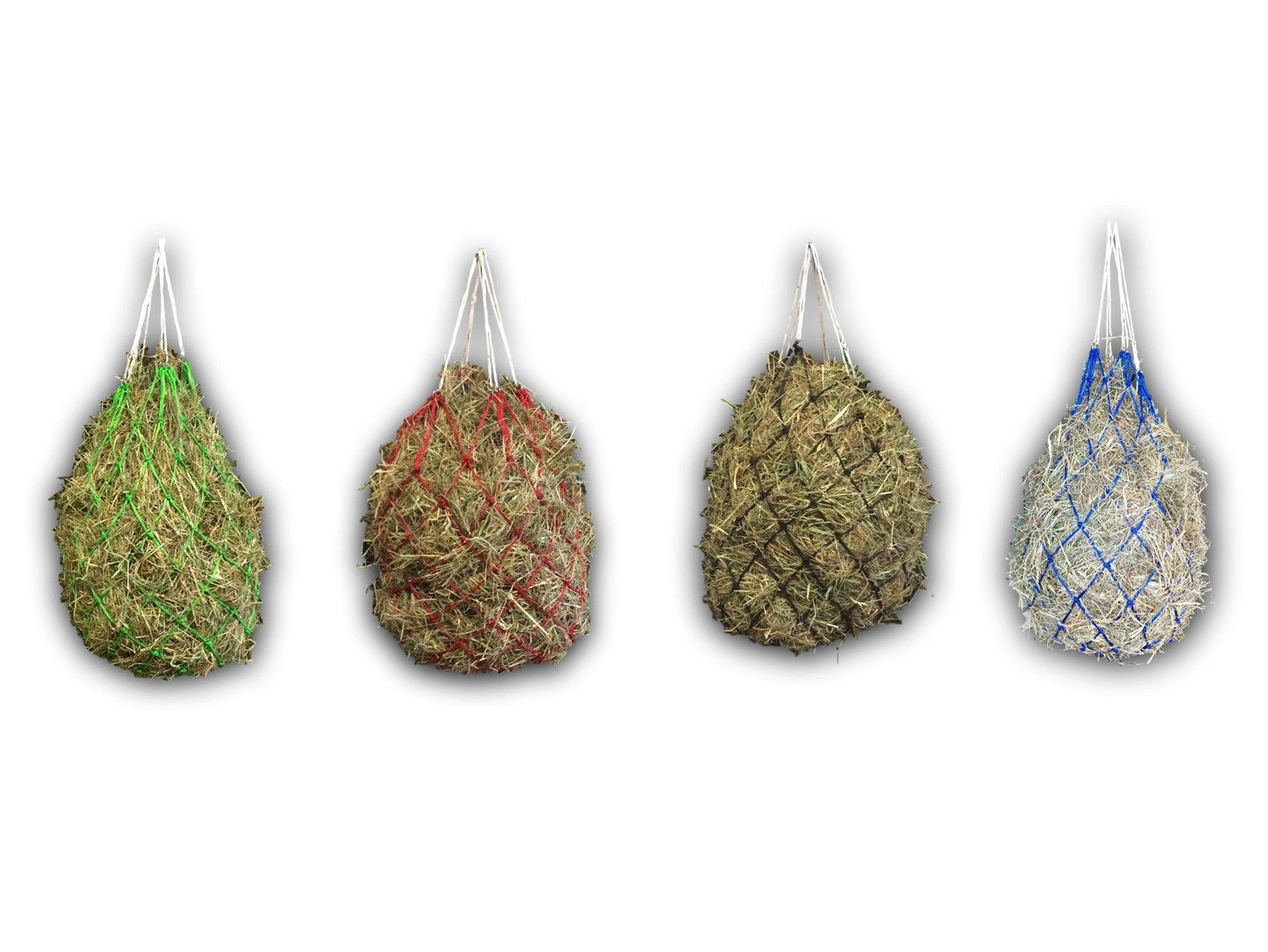 Hay Net for Horses - Net for Species-Appropriate Feeding, Improves Digestion and Well-Being of Animals, Hay Grass Food, Straw, Feeding Net, Hay Bag (3 x Green)