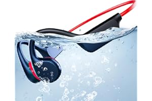 ATOPSKINS Waterproof Headphones for Swimming, Bone Conduction Headphones Bluetooth 5.3 IP68 Underwater Bone Conduction Earbuds for Swimming Laps with 32 GB MP3 Open Ear Headphones for Cycling Run Surf (Black)