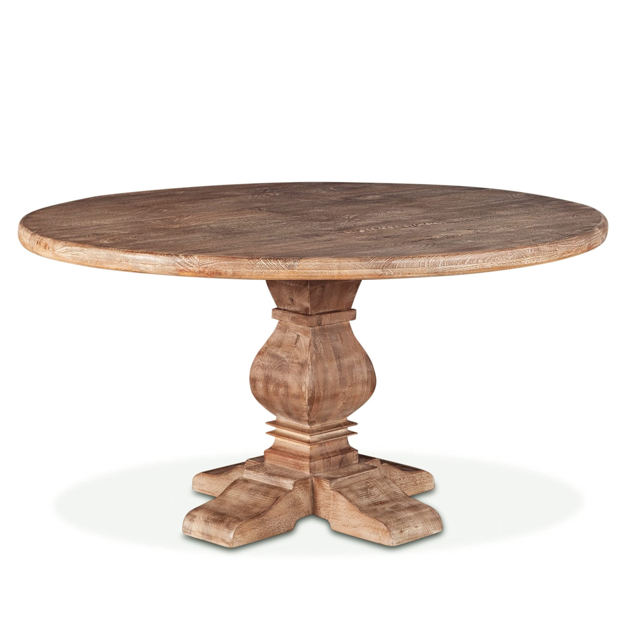 World Interiors Mango Wood Round Dining Table In