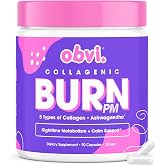 Obvi Collagenic Burn PM | Nighttime Collagen Peptides for Sleep &amp; Recovery | 5 Types Collagen + Ashwagandha, GABA &amp; Melatonin | CapsiBurn Metabolic Support | 90 Capsules | Made in USA