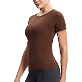 THE GYM PEOPLE Women's Seamless Workout T-Shirts Short Sleeve Slim Fit Shirts Breathable Running Tee Tops