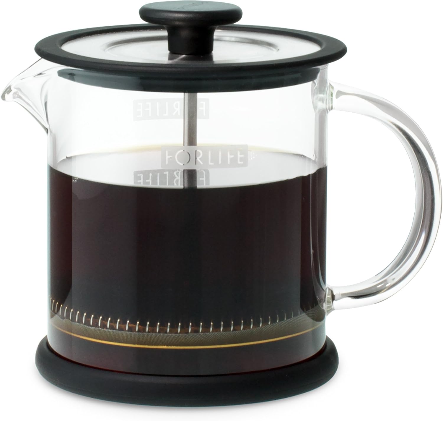 FORLIFE Cafe Style Glass Coffee/Tea Press Black 16Ounce Kitchen