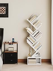 Casaottima 6-Tier Tree Bookshelf for Corner & Small