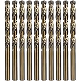 amoolo 5/16" Cobalt Drill Bit, 10pcs | M35 HSS Metal Drill Bit Set for Hard Metal, Stainless Steel, Cast Iron Box of 10