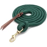 Weaver Equine 10' Performance Lead Rope, Brass-Plated Snap | Cowboy Rope, Brass-Plated Snap, Comfortable Grip, Reliable Control for Daily Horse Handling, Hunter Green