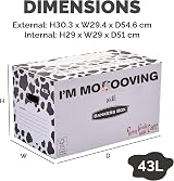 Bankers Box 10 Strong Moving Boxes 43L Large 51x29x29cm with Handles Cow Print view 8