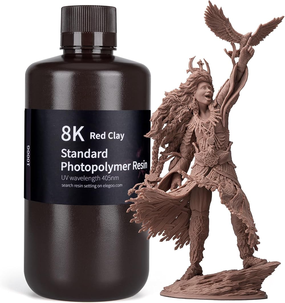ELEGOO 8K Standard Photopolymer Resin 405nm 1000G Red Clay
