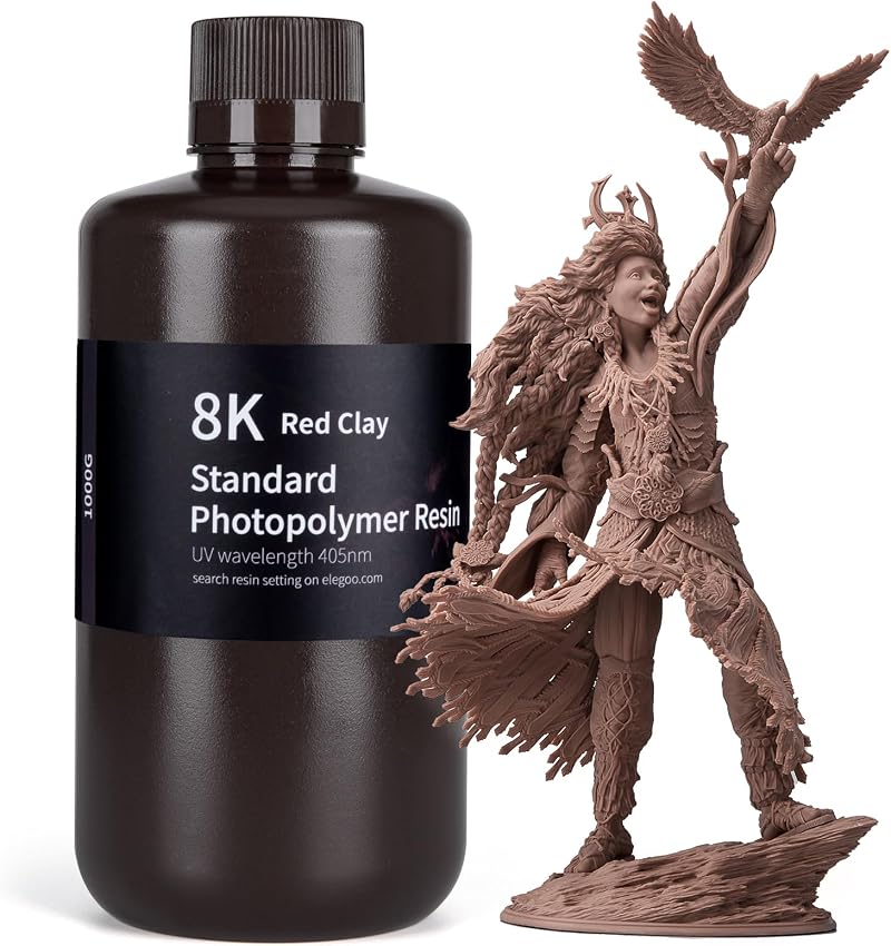 ELEGOO 8K Standard Photopolymer Resin 405nm 1000G Red Clay