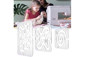 shumeishop Free Motion Quilting Templates: Acrylic Quilting Ruler Template for Industrial and Domestic Sewing Machines – Sturdy Acrylic Rulers for Easy Using Quilting Designs(3pc)