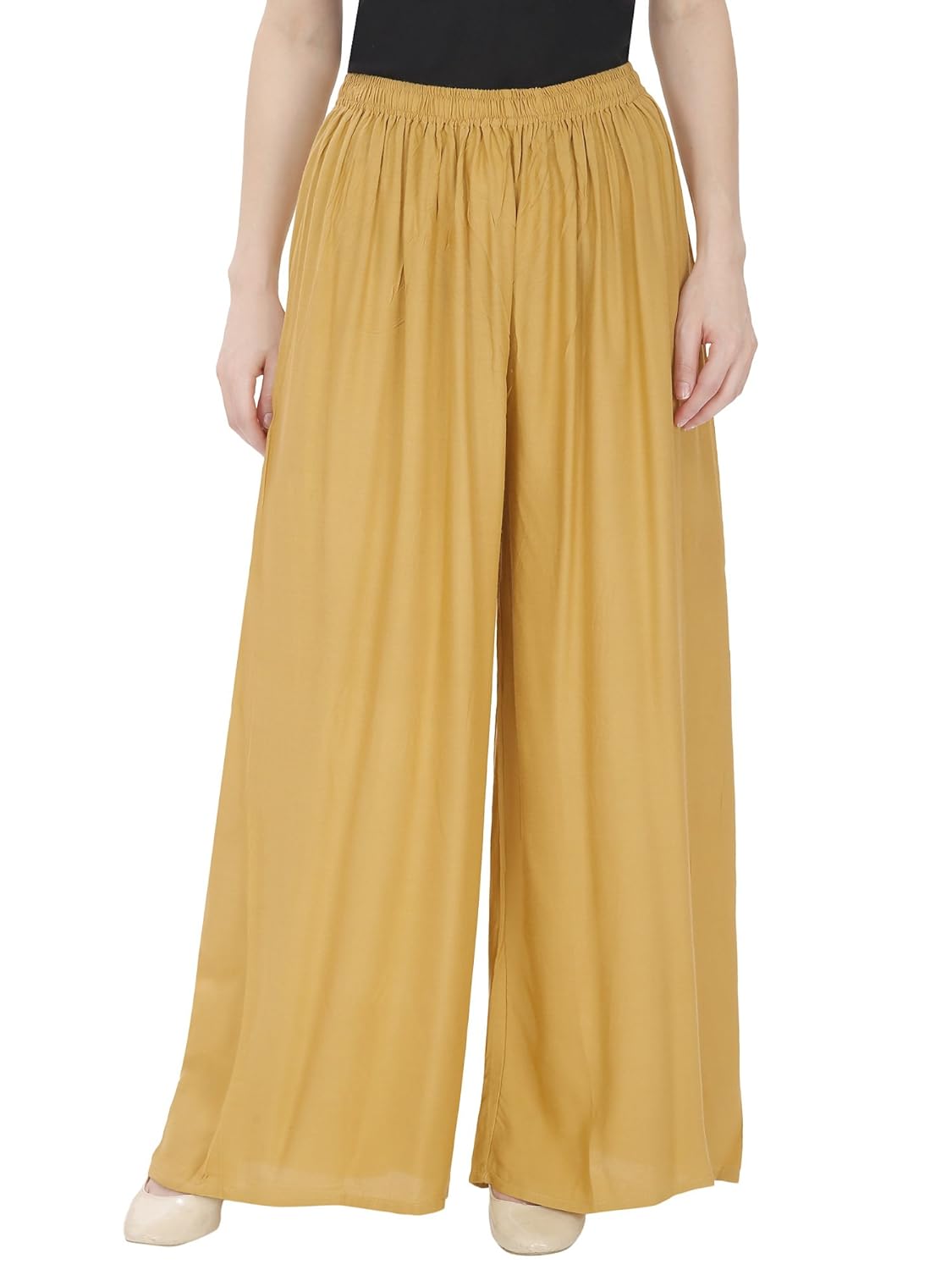 damen mode women's rayon solid palazzo