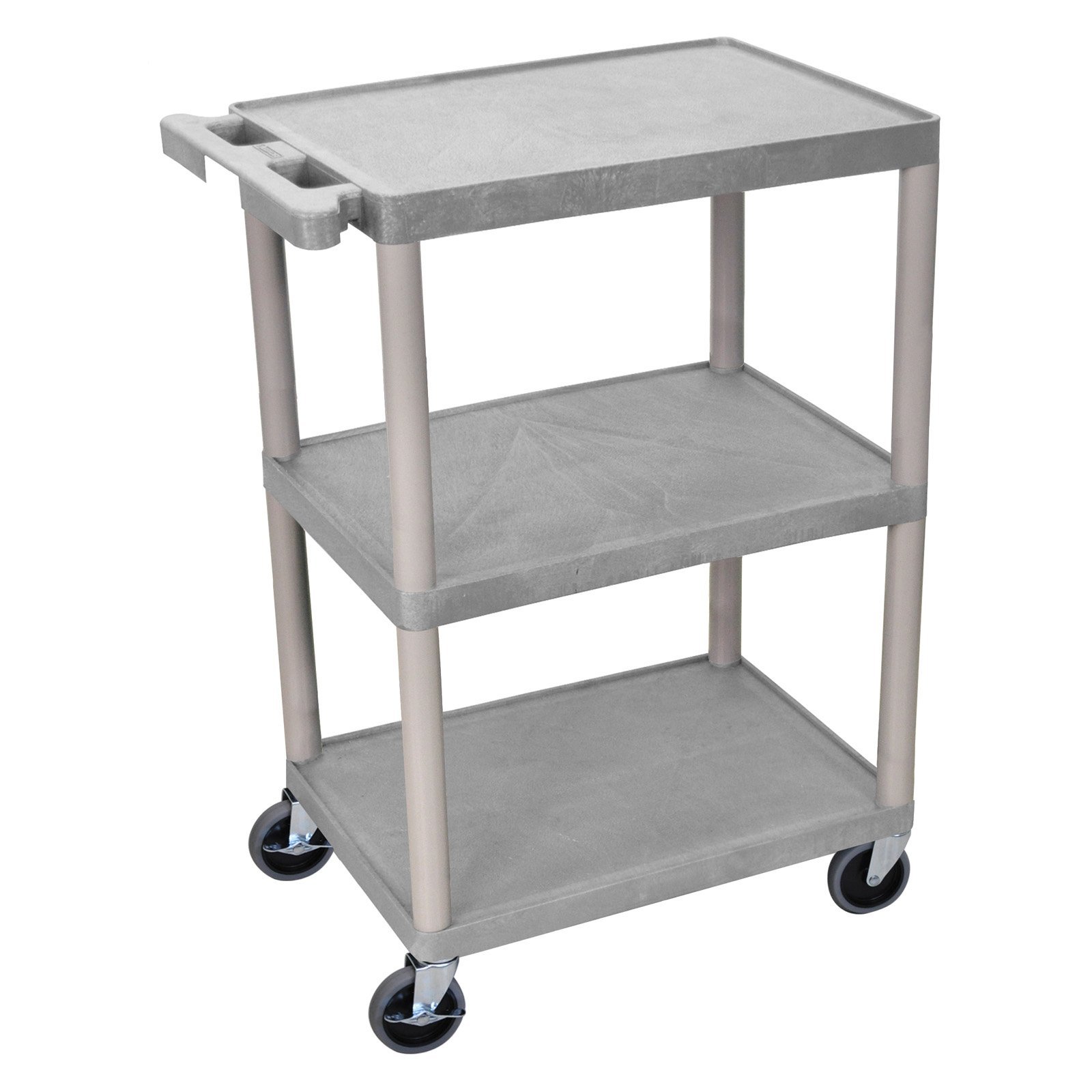 Luxor Multipurpose Storage Utility Cart 3 Shelves Structural Foam Plastic - Black