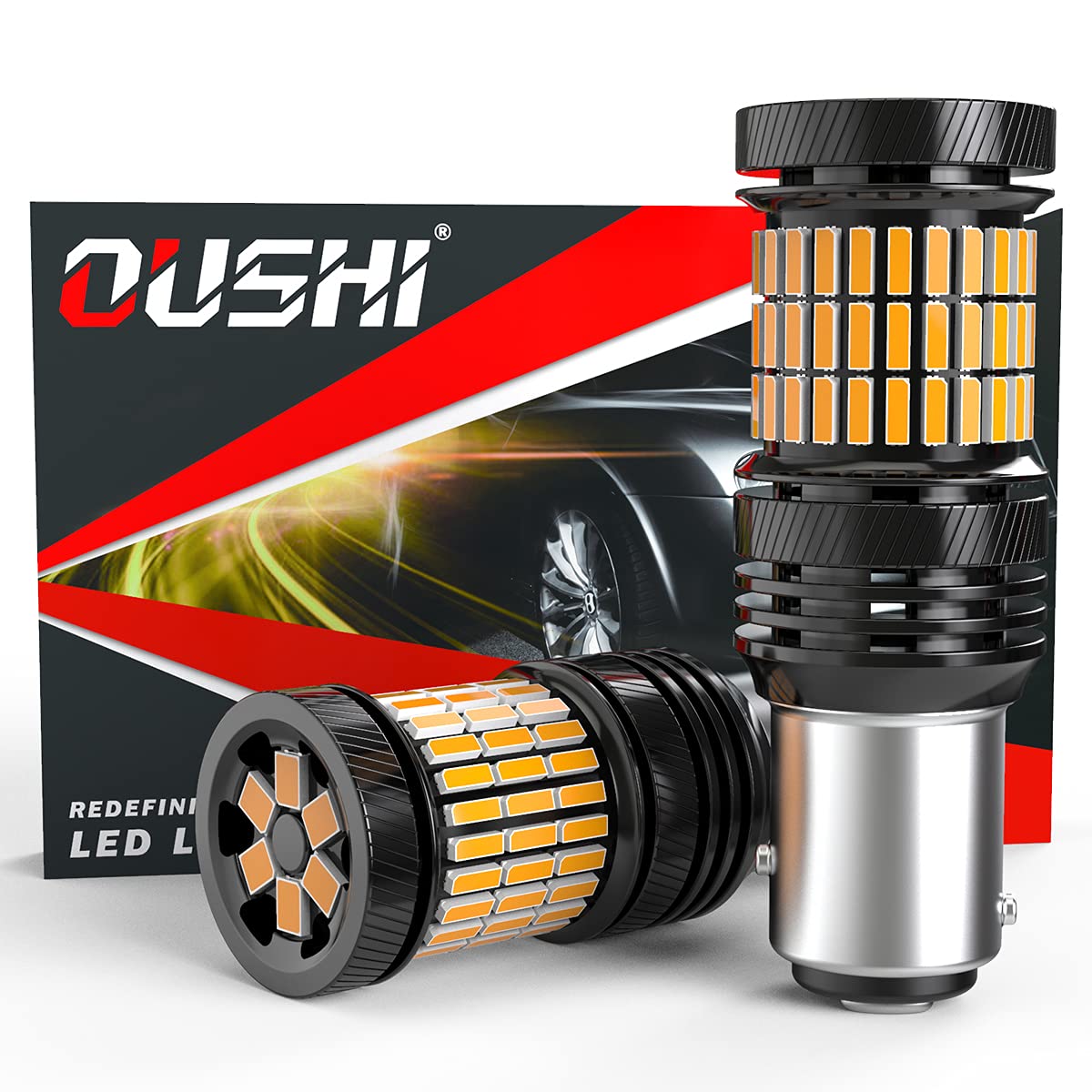 OUSHI 1157 BAY15D LED Bulb, Canbus P21/5W 2057 2357 7528 LED Bulb Super Bright Replacement For Car Back Up Reverse Light Tail Light DRL Daytime Running Light, 6500K Xenon White (Pack of 2)