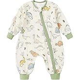 CARETOO Infant Boys Romper 100% Cotton Baby Clothes Footless Baby Pajamas Long Sleeve Sleep and Play 12 Months 6 Months Boys Clothes