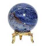Crocon 50mm Sodalite Stone Sphere Ball with Metal