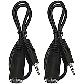 Kurrent Electric (2 Pack of Type-A MIDI to 3.5mm Adapter 14" Inch Cable