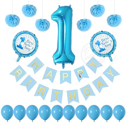 Amazon Com 1st Birthday Boy Party Decorations First Birthday Boy