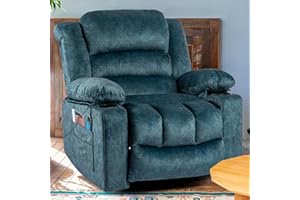 HOMYEDAMIC Recliner Chair Massage Rocker with Heated Modern Ergonomic Lounge 360 Degree Swivel Single Sofa Seat Living Room Lounge Recliners on Clearance Foam Filling