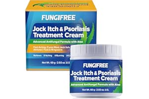 FUNGIFREE Jock Itch Antifungal Cream for Human: Extra Strength Anti Psoriasis and Ringworm Treatment for Skin, Foot & Body Men and Women - Soothing Itchy Burning Cracking Relief By Aloe and Miconazole