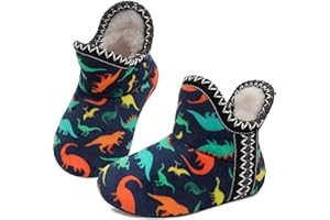 LeIsfIt Toddler Slippers Boys Girls Cozy Warm House Shoes Kids Non-slip Winter Slipper Booties Slip on Plush Lining Sock Slippers
