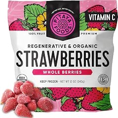 Pitaya Foods® Regenerative Organic Strawberries Whole Berries, Pre-Packaged Frozen Fruit, No Added Sugar or Preservatives, Go