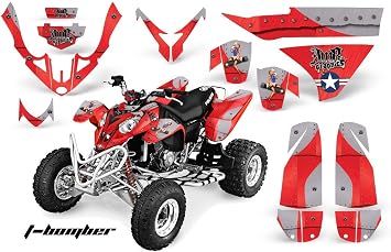Amazon Com Amr Racing Atv Graphics Kit Sticker Decal Compatible With Polaris Predator 500 2003 2007 T Bomber Red Automotive