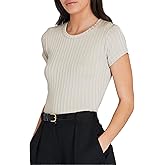 Club Monaco Women's Shiny Wide Rib Bowee Tee