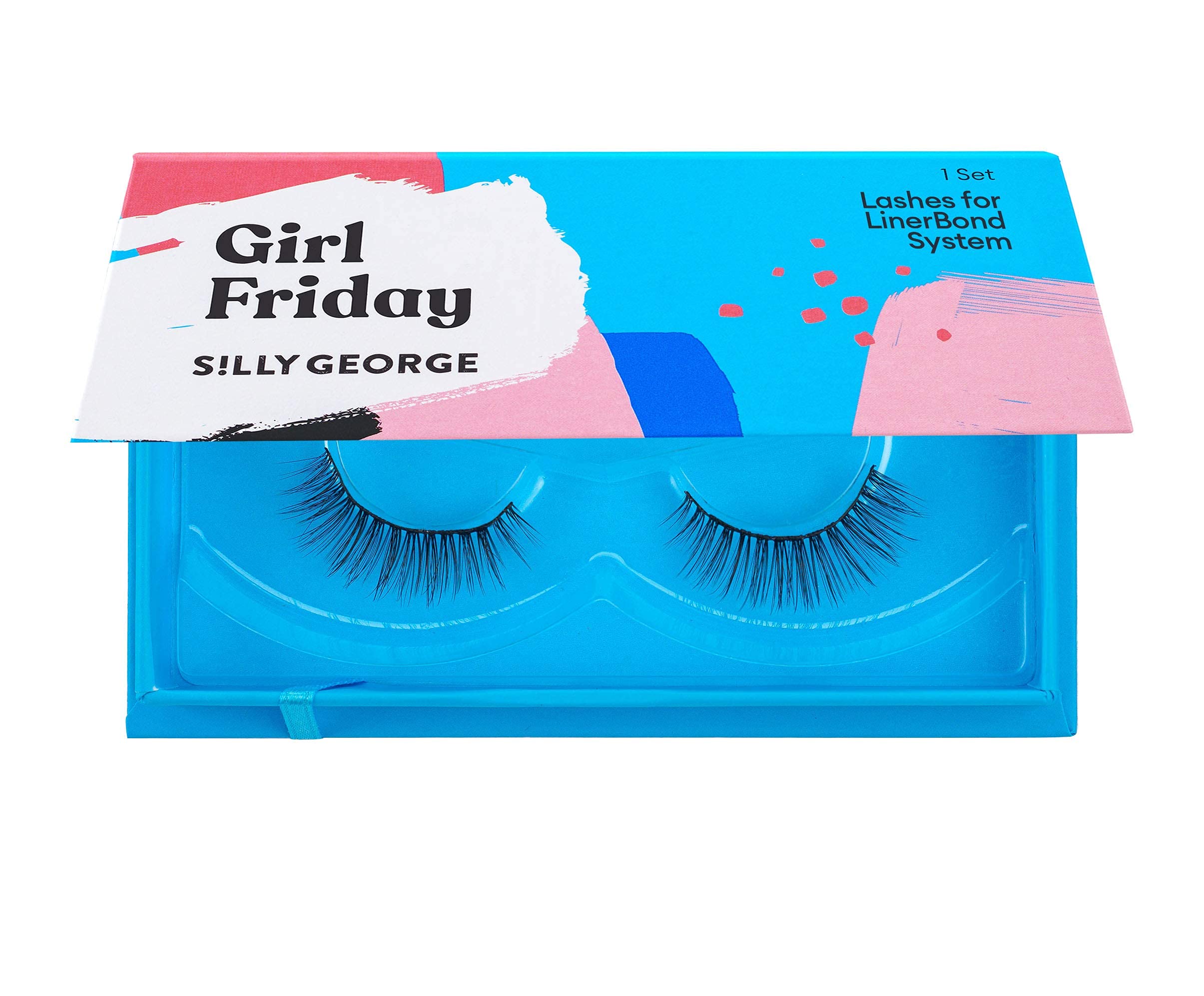 Silly George Girl Series Eyelashes | Luxurious Synthetic Silk, Comfortable, Lightweight, Wind resistant, Easy to Apply, Reusable, Smudge-Free, Grudge-Free Lashes, Cruelty Free & Vegan (Girl Friday)