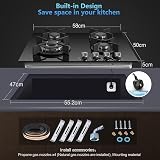 TopStrong 60cm Gas Hob 4 Burner Glass Wok NG/LPG Convertible with Safety view 7