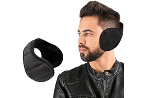 CEMGYIUK Men's Winter Ear Warmers,Ear Warmers for Men Women,Winter Unisex Ear Muffs Ear Covers,Behind the Head Adjustable Foldable Earmuffs,Ear Covers for Winter