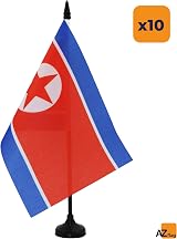 AZ FLAG Set of 10 North Korea Table Flags 5x8 in, 21x14 cm, 10 Flags view 2