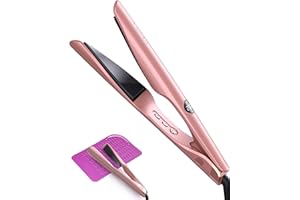 LANDOT 2-in-1 Hair Straightener Curling Iron Combo - Twist Floating Plates Create Salon Waves, Curls & Straight Styles, Anti-