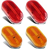Partsam 4x Rectangular 4 Inch LED Front Rear Side Marker Clearance Lights Indicator [DOT Certified] for RV Camper Motorhome Truck Trailer