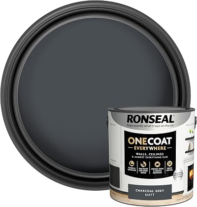 Ronseal One Coat Everywhere Paint Charcoal Grey Matt 2.5L Interior Walls