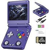 RG34XXSP Retro Handheld Game Console Linux 3.4 inch IPS Screen 720*480 5000+ Classic Games 64G Card RG 34XXSP Retro Gaming Console Handheld 3300mAh Battery Compatible with WiFi HDMI Bluetooth Purple