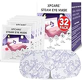 XPCARE 32 Pack Steam Eye Masks for Dry Eyes, SPA Warm Sleep Eye Mask, Disposable Heated Eye Mask for Dark Circles, Puffy Eyes, Relief Stress Eye Fatigue(Unscented)