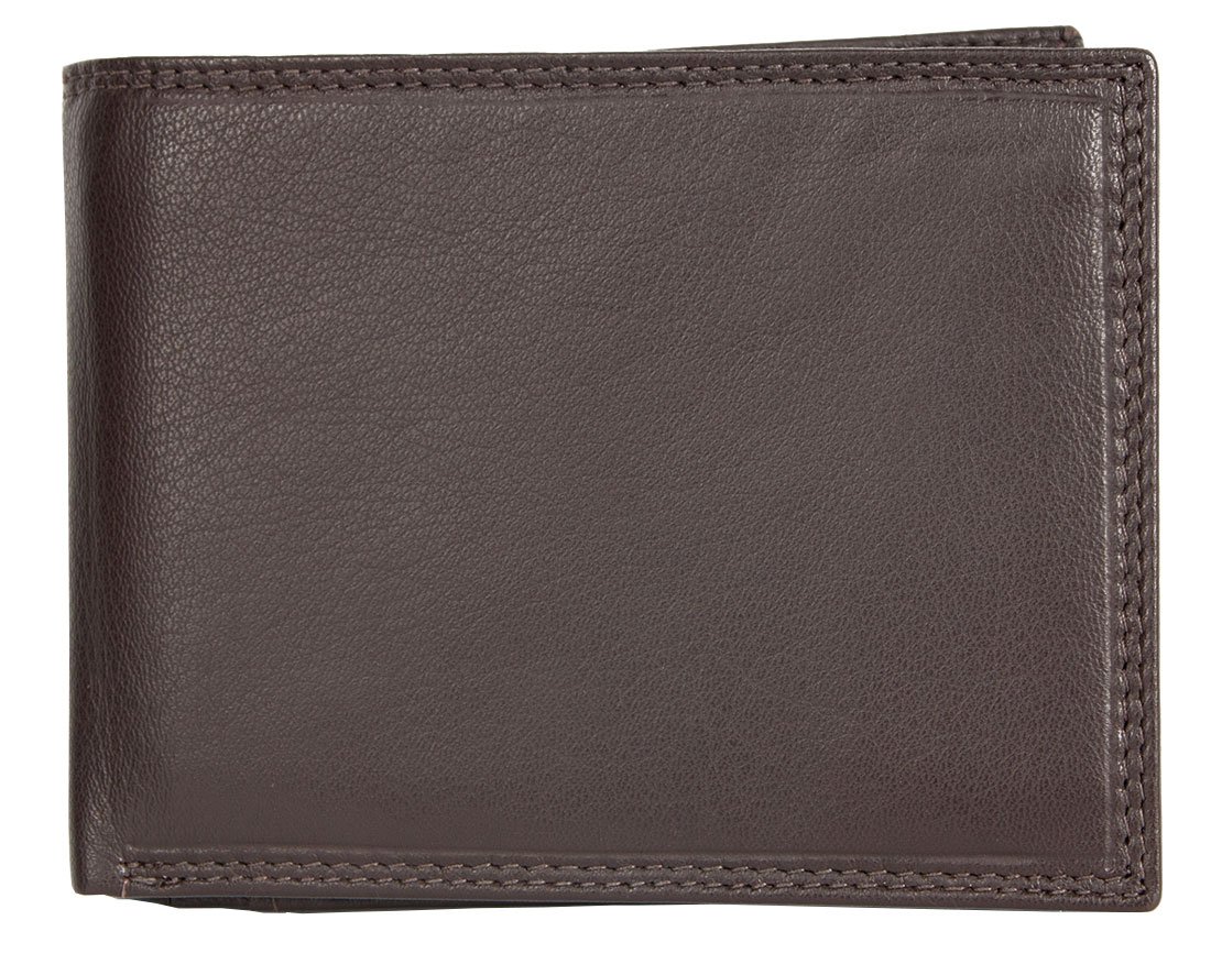 Dark Brown Soft Genuine Leather Wallet without Any Logos or Markings